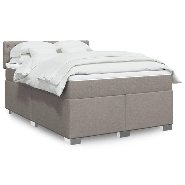 vidaXL Boxspring posteľ s matracom sivohnedý 140x190 cm látka