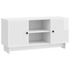 vidaXL TV skrinka 102 x 34,5 x 50 cm Biela s vysok&yacute;m leskom