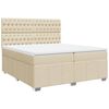 vidaXL Boxspring posteľ s matracom kr&eacute;mov&aacute; 200x200 cm l&aacute;tka