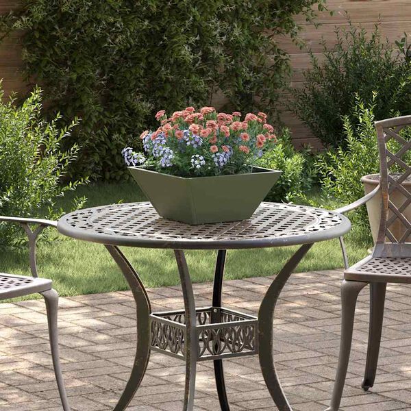 vidaXL Záhradný kvetináč Olivová zelená 35 x 35 x 15 cm