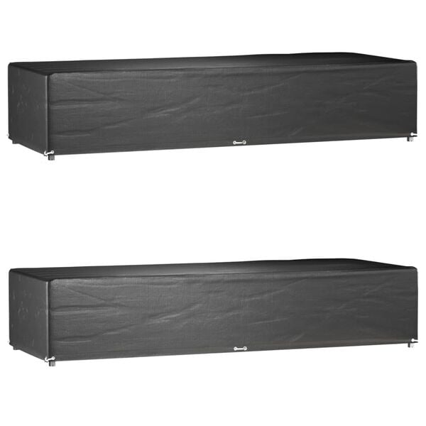 vidaXL Kryty na lehátko 2 ks 12 očiek 205x75x40 cm polyetylén