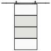 vidaXL Posuvn&eacute; dvere s kovan&iacute;m čierne 102,5x205 cm tvrden&eacute; sklo