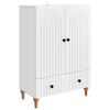 vidaXL Serv&iacute;rovacia skriňa Biela 66 x 34,5 x 95 cm Kompozitn&eacute; drevo