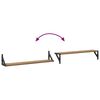 vidaXL Stenné police s poličkou 2 pcs Remeselný dub 80 x 15 x 15,5 cm