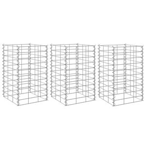 vidaXL Gabi&oacute;nov&eacute; vyv&yacute;&scaron;en&eacute; z&aacute;hony 3 ks 30x30x50 cm, železo