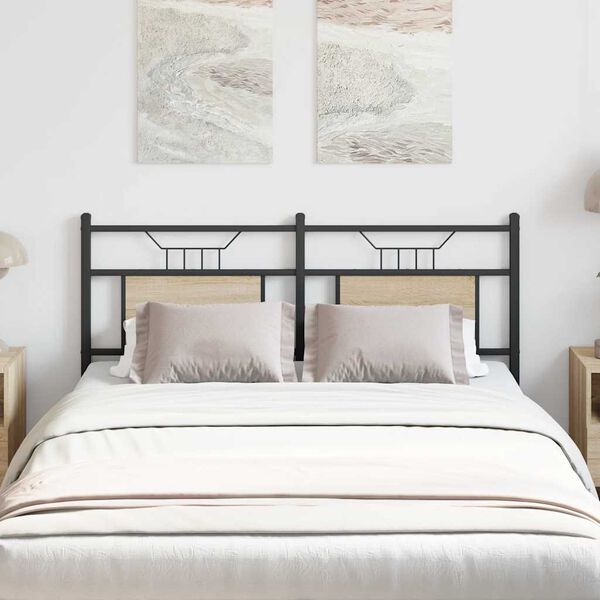 VidaXL Čelo postele dub Sonoma 137 cm z dreva a ocele