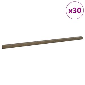 vidaXL Schodov&eacute; hrany 30 ks Hned&aacute; 67 x 3.5 x 3 cm Hlin&iacute;k