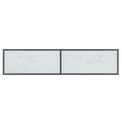 vidaXL Konzolový stolík biely 160x35x75,5 cm tvrdené sklo