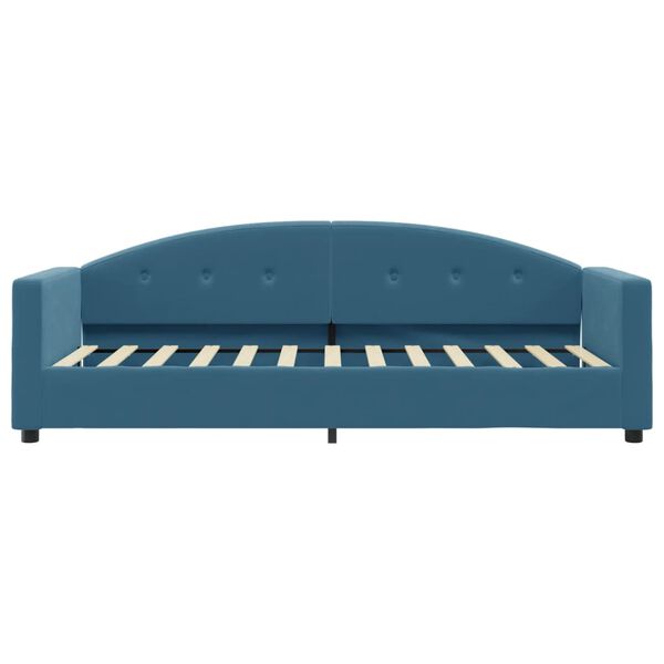 vidaXL Denná posteľ s matracom modrá 80x200 cm zamat