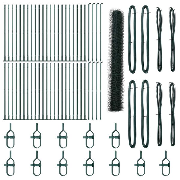 vidaXL Stĺp na plot. Zelen&aacute; 100 x 1,2 m (36 mm sieť) Ocel a PVC