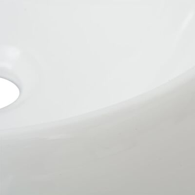 vidaXL Kúpeľňové umývadlo s pákovým kohútikom okrúhle biele