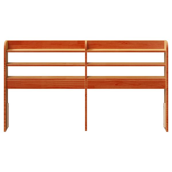 vidaXL Čelo postele s policami voskové 120 cm masívna borovica