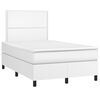 vidaXL Boxspring posteľ s matracom, biela 120x190 cm, umel&aacute; koža