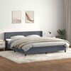 vidaXL Posteľn&yacute; r&aacute;m boxspring s matracom tmavosiv&yacute; 180x210 cm zamat