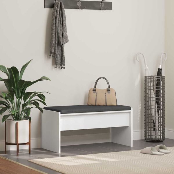 vidaXL Predsieňov&aacute; lavica s vank&uacute;&scaron;om Biela 80 x 38 x 46 cm