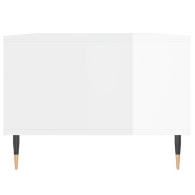 vidaXL Konferenčný stolík lesklý biely 90x50x36,5 cm spracované drevo