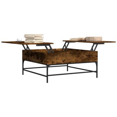 vidaXL Konferenčný stolík, tmavý dub 95x95x45 cm, kompozitné drevo+kov