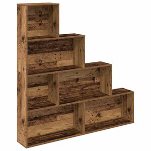 VidaXL knižnica Old Wood 157x24x160 cm Engineered Wood