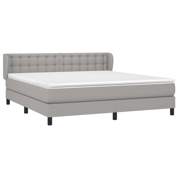 vidaXL Boxspring posteľ s matracom svetlosiv&aacute; 100x200 cm l&aacute;tka