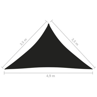 vidaXL Tieniaca plachta, oxford, trojuholníková 3,5x3,5x4,9 m čierna