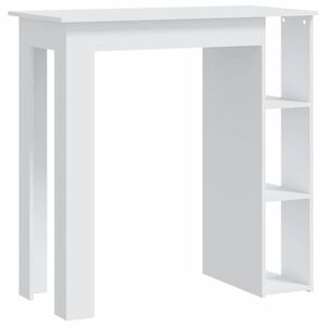 vidaXL Barov&yacute; st&ocirc;l+polica, biely 102x50x103,5 cm, kompozitn&eacute; drevo