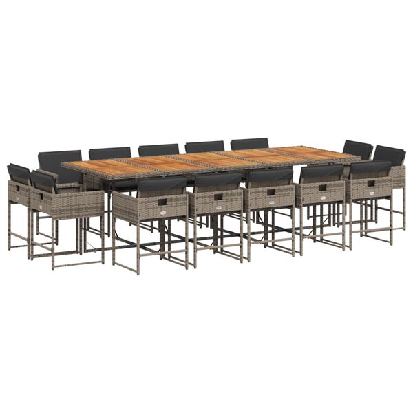 vidaXL 15-dielna z&aacute;hrad. jed&aacute;lensk&aacute; s&uacute;prava s vank&uacute;&scaron;mi siv&aacute; polyratan