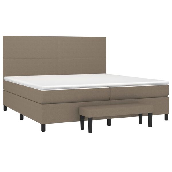 vidaXL Boxspring posteľ s matracom sivohned&yacute; 200x200 cm l&aacute;tka
