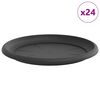 vidaXL Kruhov&yacute; kvetinov&yacute; podnos 24 pcs Čierna &Oslash; 27 x 2,5 cm Plast