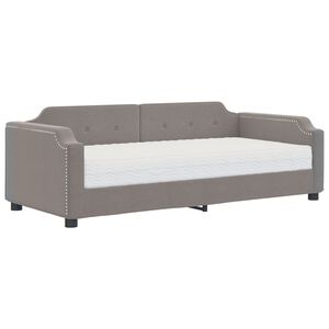 vidaXL Denn&aacute; posteľ s matracom sivohned&aacute; 90x200 cm l&aacute;tka