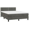 vidaXL Posteľn&yacute; r&aacute;m boxspring s matracom tmavosiv&yacute; 140x190 cm zamat