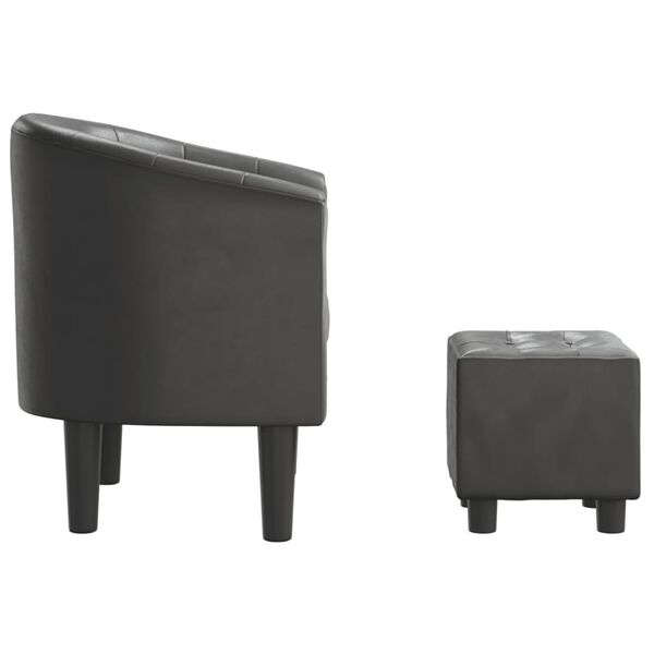 vidaXL Klubov&eacute; kreslo s podnožkou siv&eacute; umel&aacute; koža