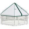 vidaXL 6 panelov&yacute; ps&iacute; v&yacute;beh 122 x 106,5 x 82 cm Plast Biela Skladac&iacute;