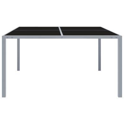 vidaXL Záhradný stôl 130x130x72 cm sivý oceľ a sklo