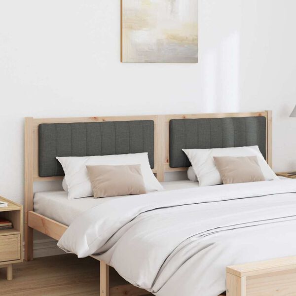 vidaXL Čal&uacute;nen&eacute; čelo postele Hned&aacute; 180 cm Mas&iacute;vne borovicov&eacute; drevo