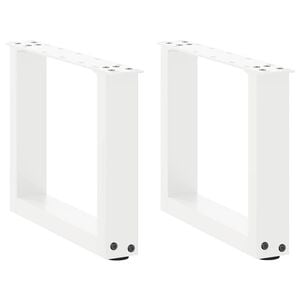 vidaXL Nohy konferenčn&eacute;ho stol&iacute;ka v tvare U, 2 ks, biele, 30 x (30-31) cm, oceľov&eacute;