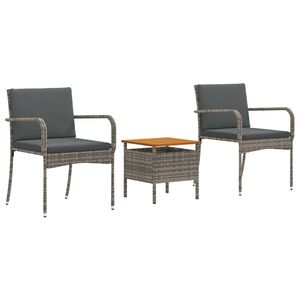 vidaXL Z&aacute;hradn&yacute; bistro set s vank&uacute;&scaron;om 3 pcs Biely polyratan