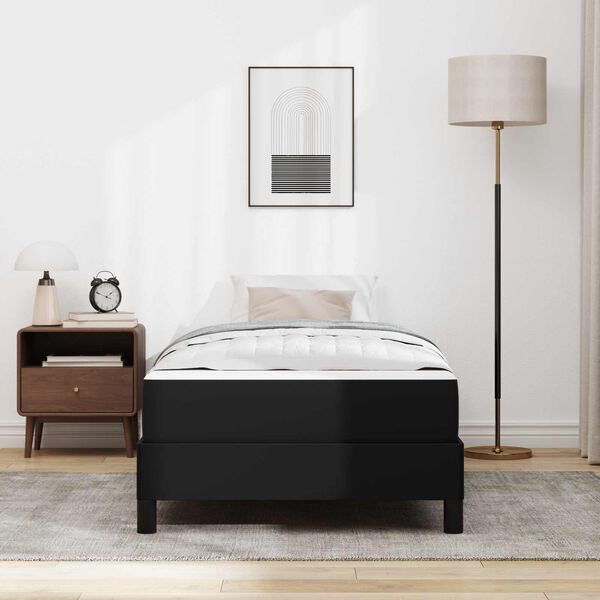 vidaXL R&aacute;m postele s matracmi Čierna 90 x 200 cm l&aacute;tka