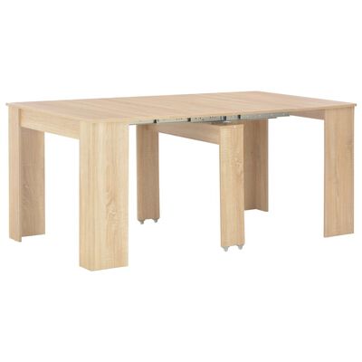 vidaXL Rozťahovací jedálenský stôl farba dubu sonoma 170x90x75 cm