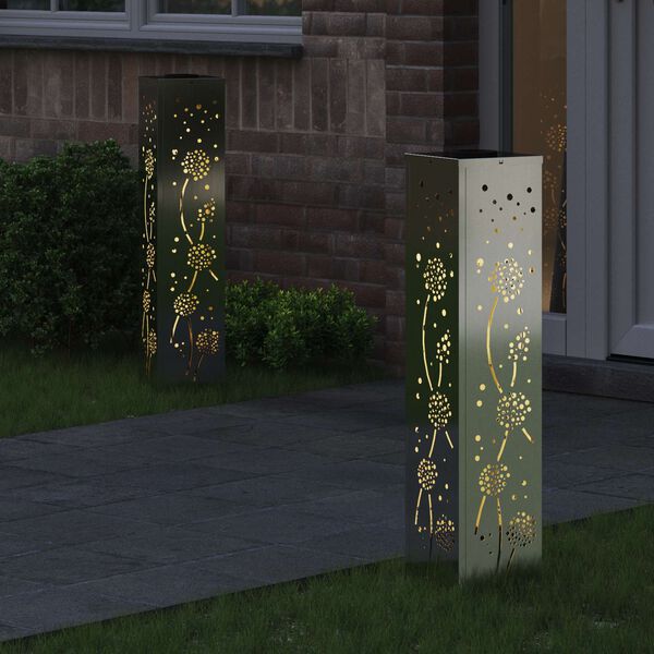 vidaXL Sol&aacute;rne LED svetlo na chodn&iacute;k 2 pcs Hrdzav&yacute; Zinkovan&yacute;