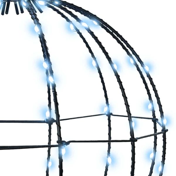 vidaXL Lopta s 384 LED-i 2 pcs Studen&aacute; biela 60 cm Kov