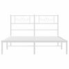 vidaXL Kovov&yacute; r&aacute;m postele s čelom biely 140x200 cm