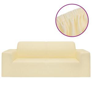 vidaXL Naťahovac&iacute; prehoz na 2-miestnu pohovku kr&eacute;mov&yacute; polyester Jersey