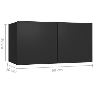 vidaXL 10-dielna súprava TV skriniek čierna drevotrieska