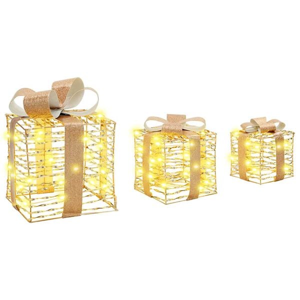 vidaXL Darčekov&aacute; &Scaron;katľa 3 pcs Tepl&aacute; biela 20 x 20 x 20 cm PET