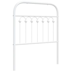 vidaXL Kovov&eacute; n&aacute;hradn&eacute; čelo postele biele 75 cm