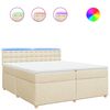 vidaXL Boxspring posteľ s matracom kr&eacute;mov&aacute; 200x200 cm l&aacute;tka