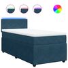 vidaXL Posteľn&yacute; r&aacute;m boxsping s matracom modr&aacute; 100x200 cm zamat
