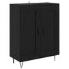 vidaXL Highboard 2 pcs Čierny dub Kon&scaron;trukčn&eacute; drevo a sklo