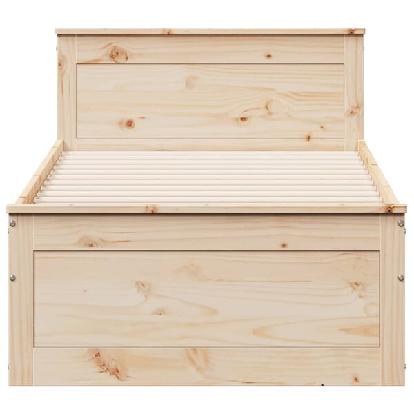 vidaXL Posteľ bez matraca s čelom 100x200 cm borovicov&yacute; mas&iacute;v