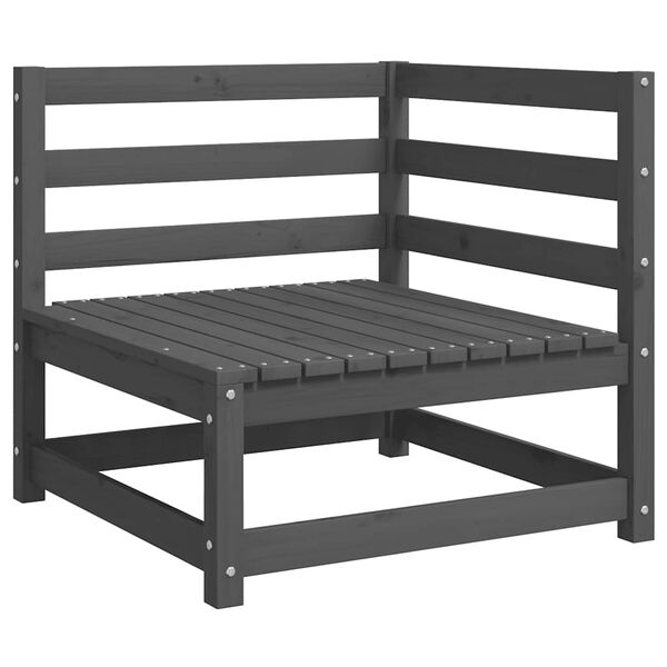 vidaXL 2-dielna záhradná súprava s podložkami, sivá, borovicový masív